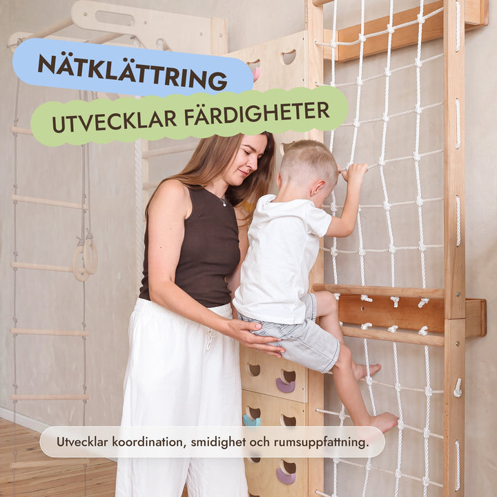 Tillbehör till ribbstol: klättervägg och nät