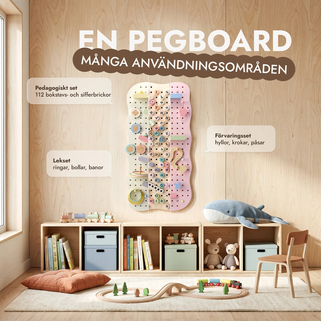 Pegboard i trä för barnrum — GoodevasBoard