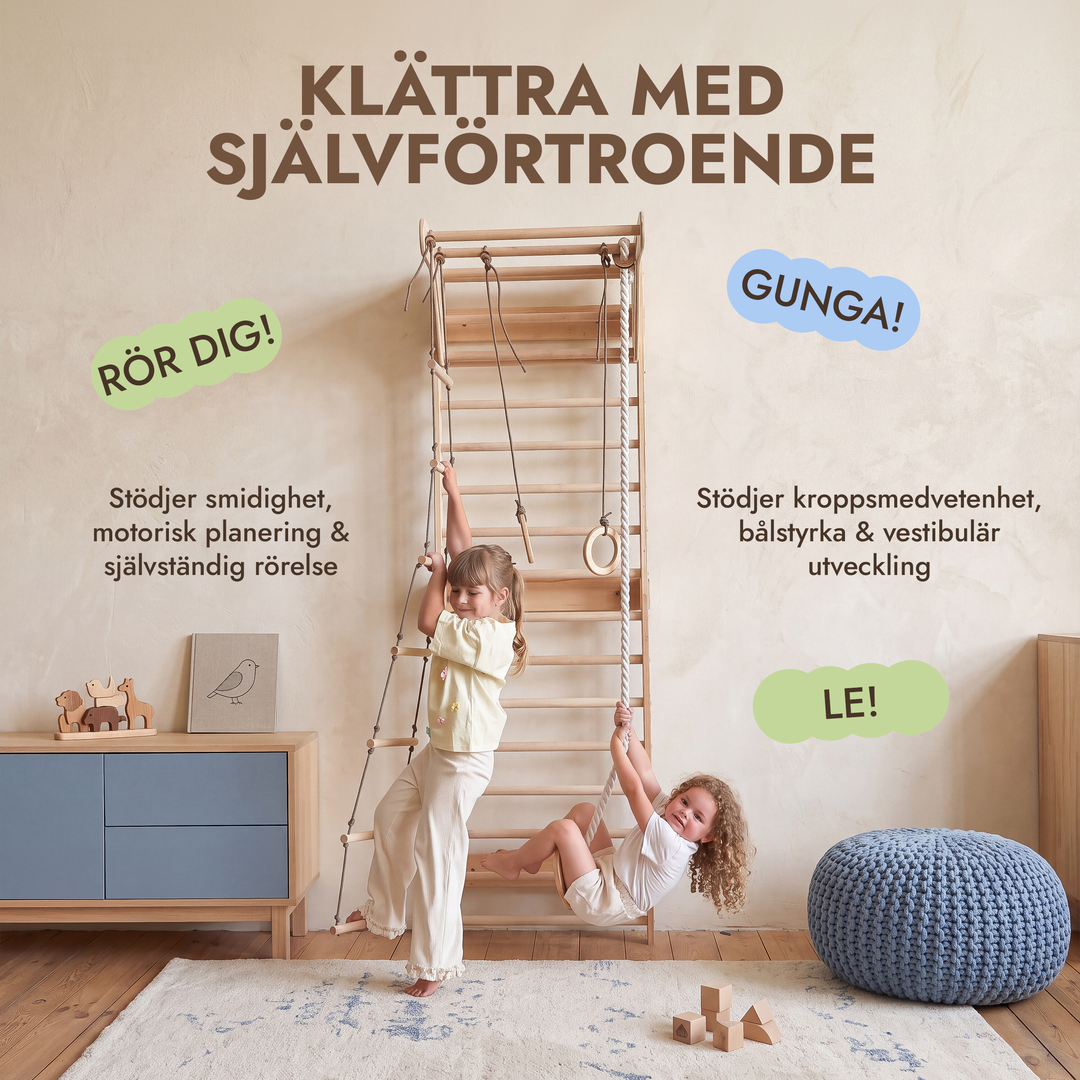 5-in-1 Ribbstol för barn med räckstång & 3i1 gungset