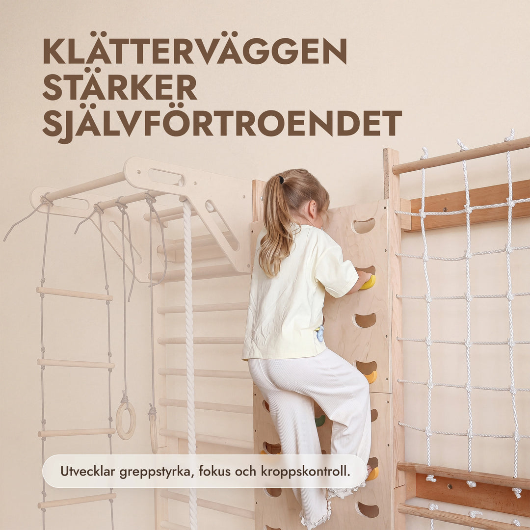 Tillbehör till ribbstol: klättervägg och nät