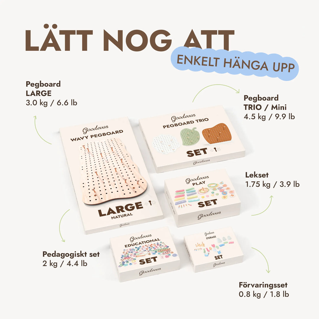 Pegboard i trä för barnrum — GoodevasBoard