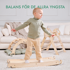 4i1 Montessori Klätterställning: Pikler Triangel + Klätterbåge + Rutschbräda + Kudde för Småbarn (1–3 År) – Ivory