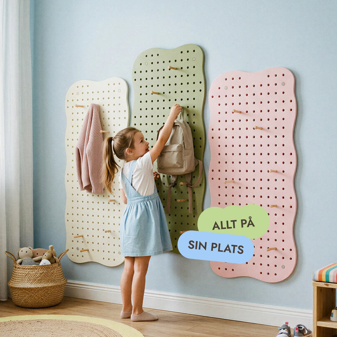 Pegboard i trä för barnrum — GoodevasBoard